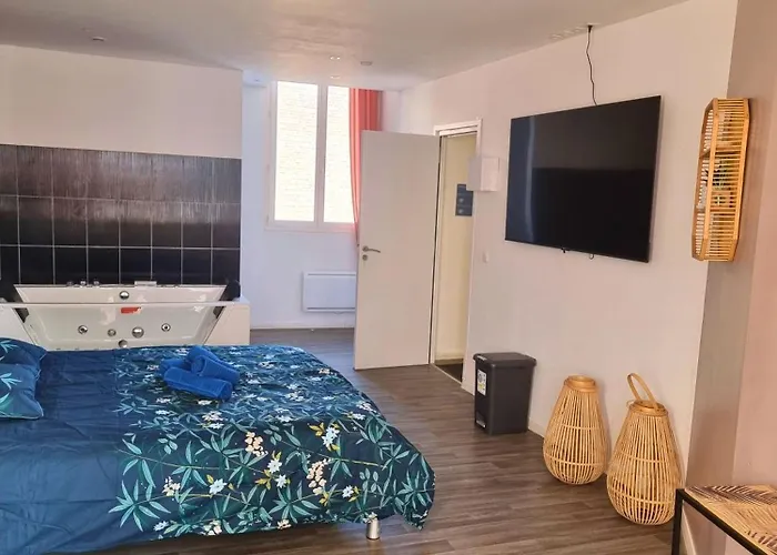 Beige #2#- Vue&jacuzzi Privé-self Check-in Appartement Roubaix